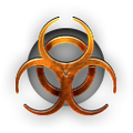 Bronze biohazard symbol