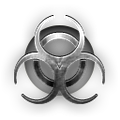 Silver biohazard symbol