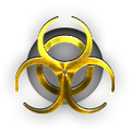 Gold biohazard symbol